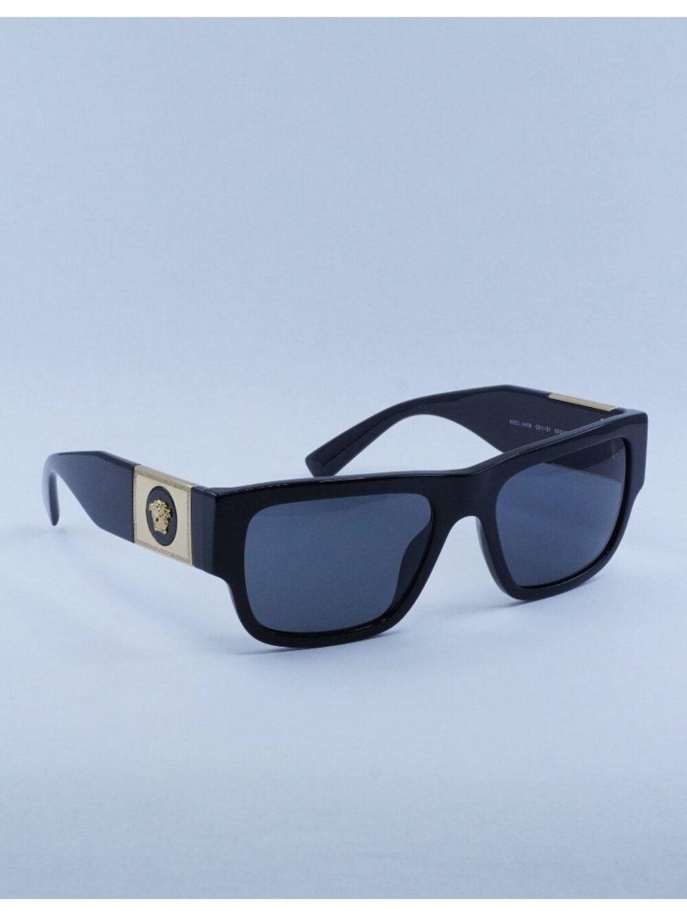 Versace VE4406 GB1/87 Sunglasses Black Rectangle Frame, Grey Lenses